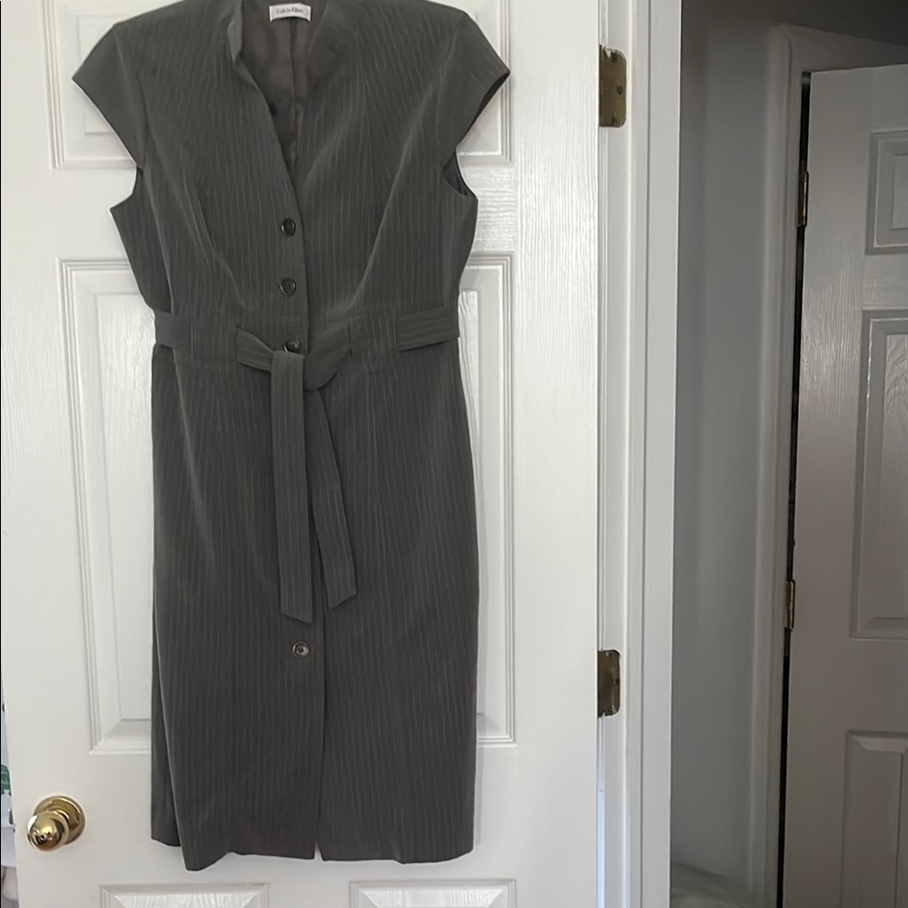 Stylish office dress with cap sleeve